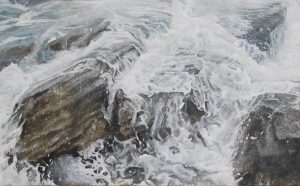 Khazar/ Caspian sea 85x137cm oil on board. Location: Baku, Azerbaijan