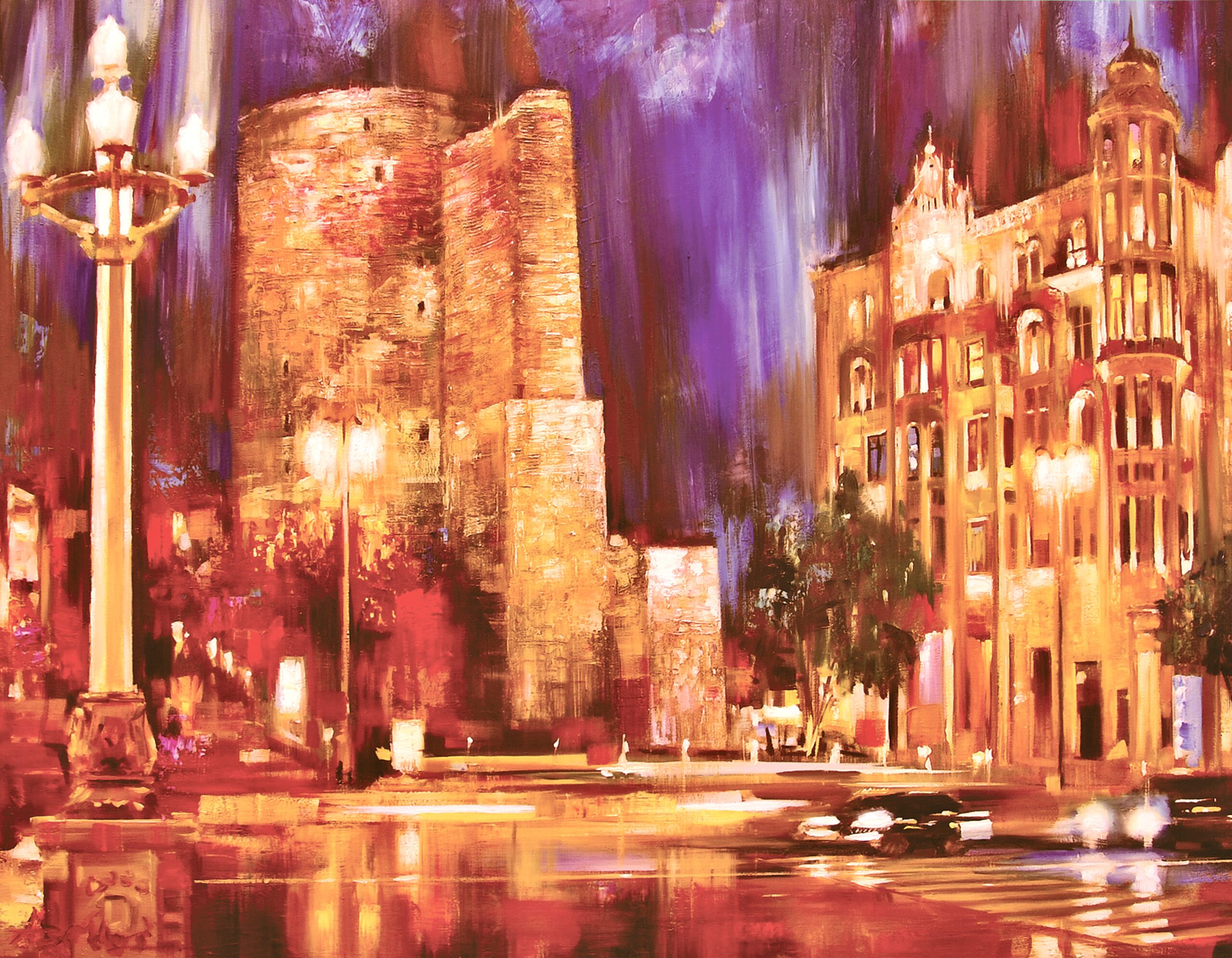 Chingiz Abassov - Maiden Tower. City pulse 70x90 canvas text2